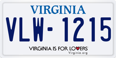 VA license plate VLW1215