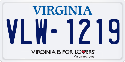 VA license plate VLW1219