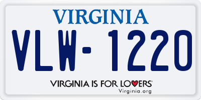 VA license plate VLW1220