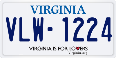 VA license plate VLW1224