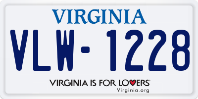 VA license plate VLW1228