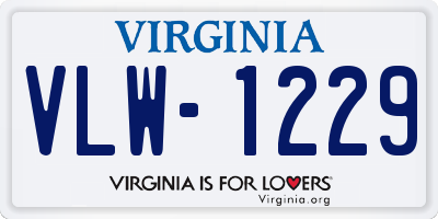 VA license plate VLW1229