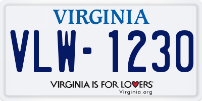 VA license plate VLW1230