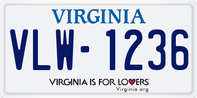 VA license plate VLW1236