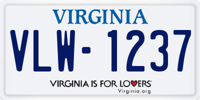 VA license plate VLW1237