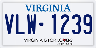 VA license plate VLW1239