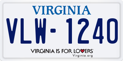 VA license plate VLW1240