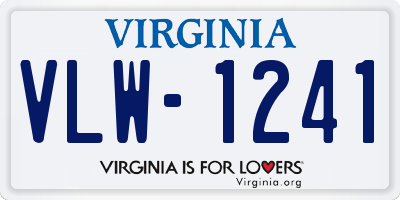 VA license plate VLW1241