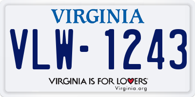 VA license plate VLW1243