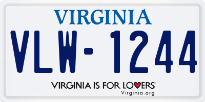 VA license plate VLW1244