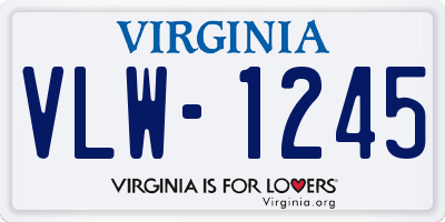 VA license plate VLW1245