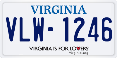 VA license plate VLW1246