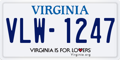 VA license plate VLW1247