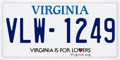 VA license plate VLW1249