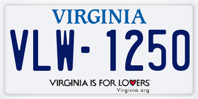 VA license plate VLW1250