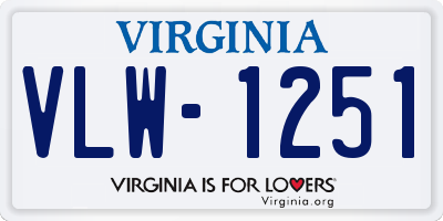 VA license plate VLW1251