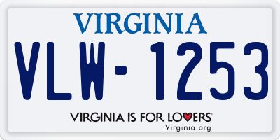 VA license plate VLW1253