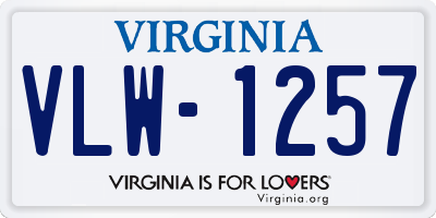 VA license plate VLW1257