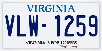 VA license plate VLW1259