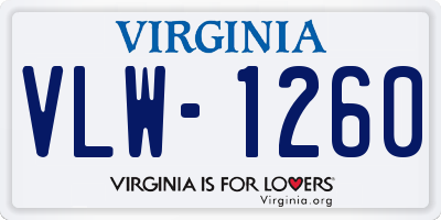 VA license plate VLW1260