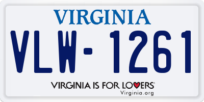 VA license plate VLW1261