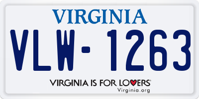 VA license plate VLW1263