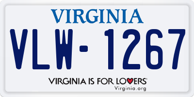 VA license plate VLW1267