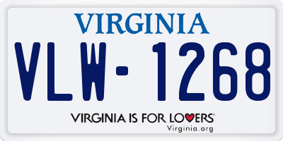 VA license plate VLW1268