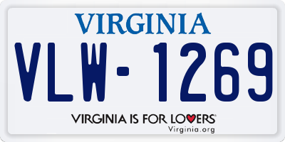 VA license plate VLW1269