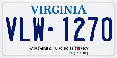 VA license plate VLW1270