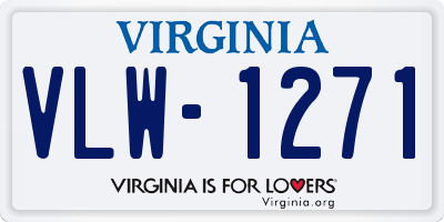 VA license plate VLW1271