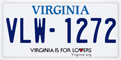 VA license plate VLW1272