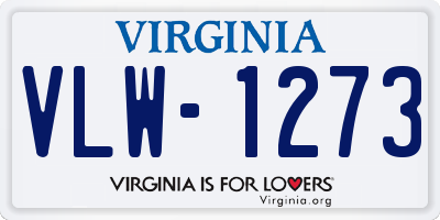 VA license plate VLW1273