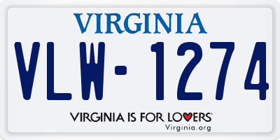 VA license plate VLW1274