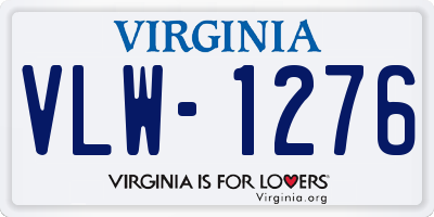 VA license plate VLW1276