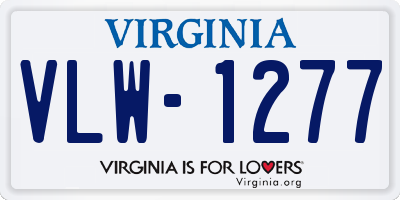 VA license plate VLW1277