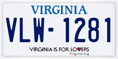 VA license plate VLW1281