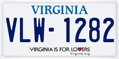 VA license plate VLW1282