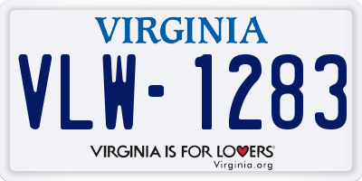 VA license plate VLW1283