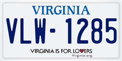 VA license plate VLW1285