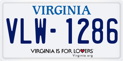 VA license plate VLW1286