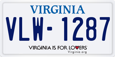 VA license plate VLW1287