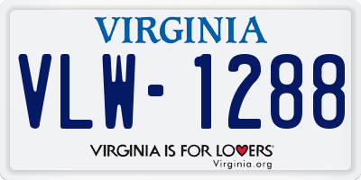 VA license plate VLW1288