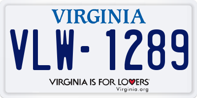 VA license plate VLW1289