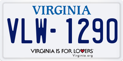 VA license plate VLW1290