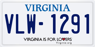 VA license plate VLW1291