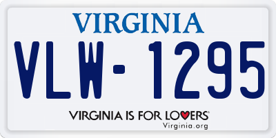 VA license plate VLW1295