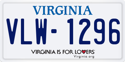 VA license plate VLW1296