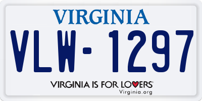 VA license plate VLW1297