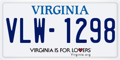 VA license plate VLW1298